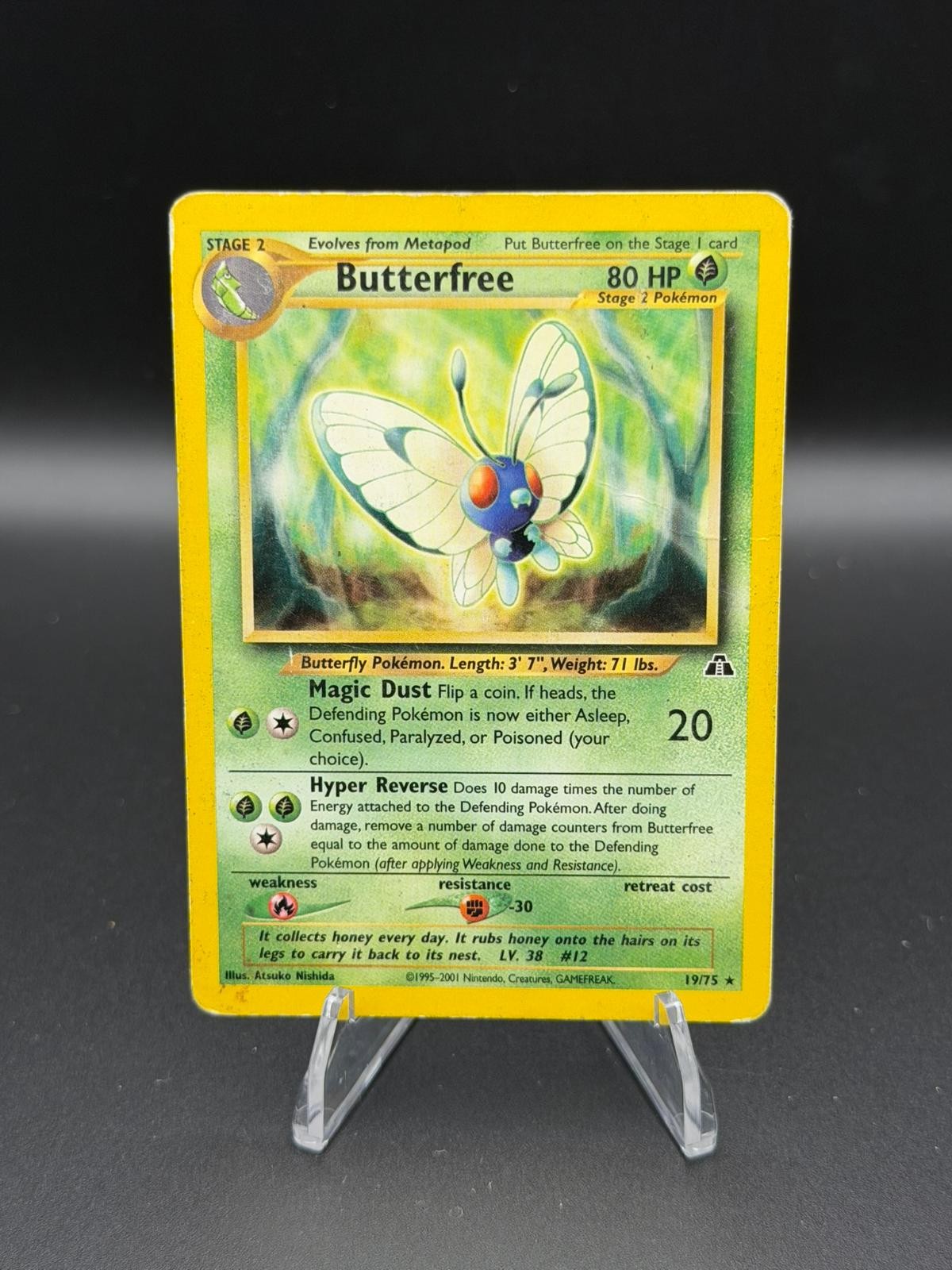 Butterfree 19/75 Rare Neo Discovery Pokemon Unlimited Damaged