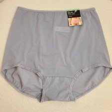 Bali Skimp Skamp Silky Nylon Full Cut Brief Panty Size XL Silver Satin