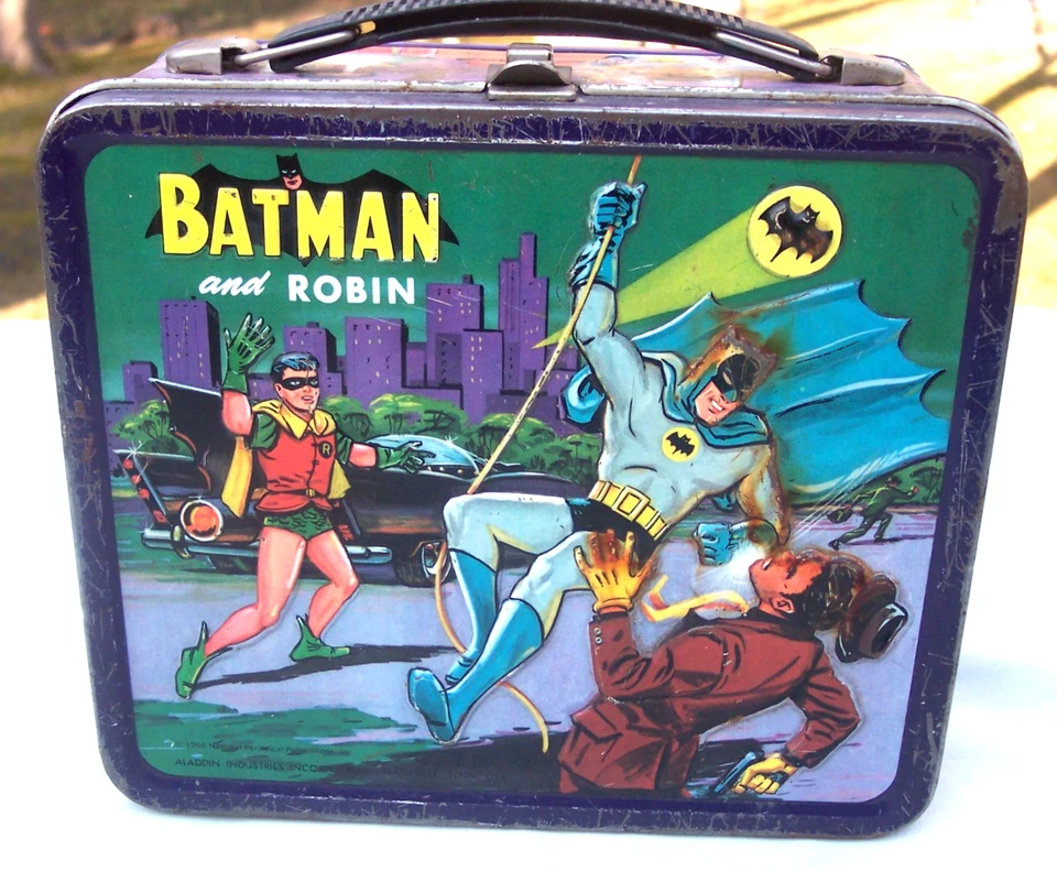 1966 Aladdin Batman & Robin Metal Lunchbox - No Thermos / Good Condition - Image 3 of 4
