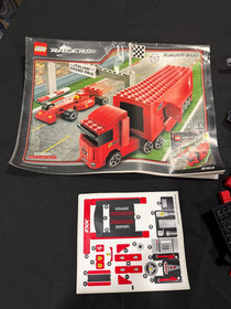 LEGO Racers 8153 Ferrari F1 Truck Parts Lot Manual Sticker Sheet Incomplete