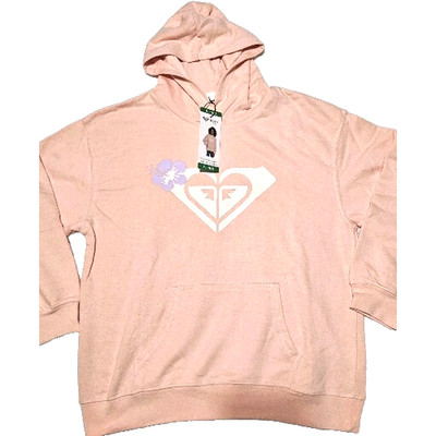 NWT Roxy Girl Youth PullOver Washed Hoodie XL 18/20 Color Pink (Tropical Peach)