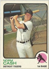 Norm Cash 1973 Topps Baseball #485 Detroit Tigers Card (Plus Bonus Card)