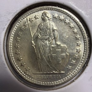 1960 Switzerland 1/2 Franc Silver Coin R390