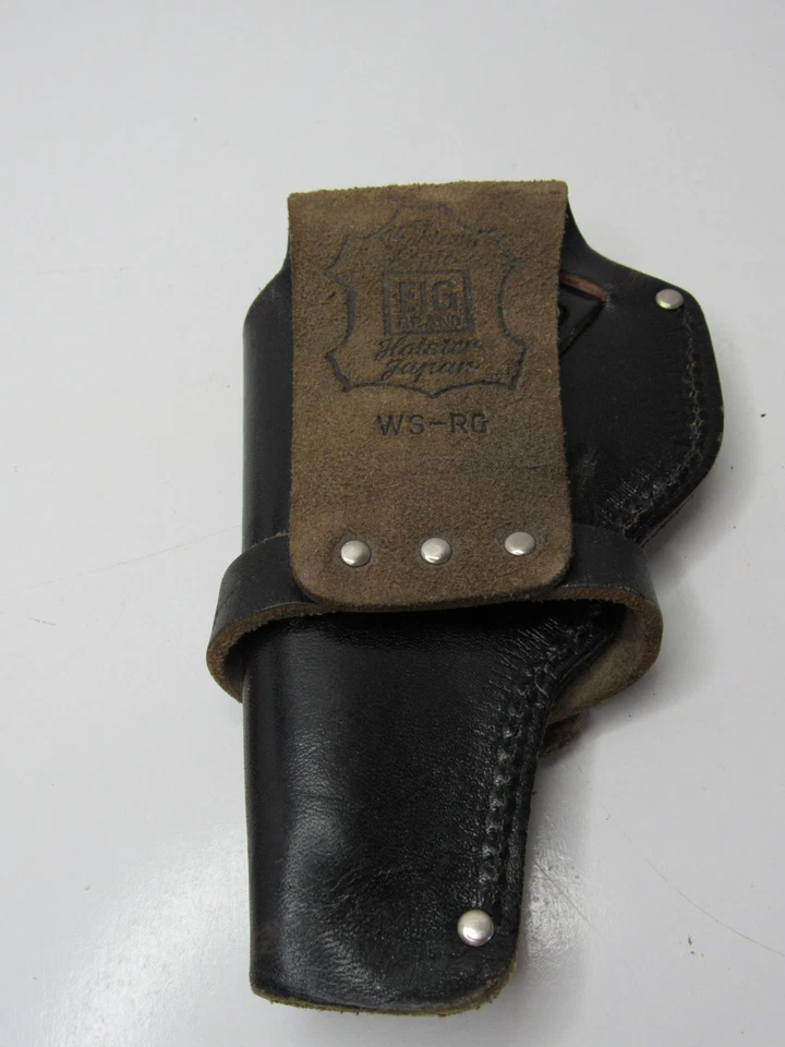 VINTAGE EIG BRAND Western Style WS-RG Black  LEATHER HOLSTER  #P14 - Image 4 of 4