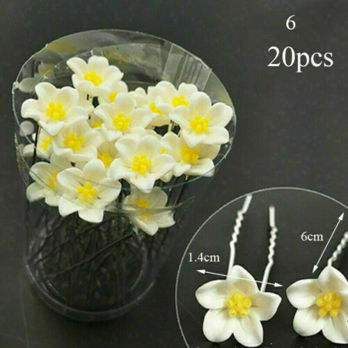 5-20pcs Pearl Flower Diamante Crystal Hair Pins Clips Prom Wedding Bridal Party@ - Picture 18 of 32