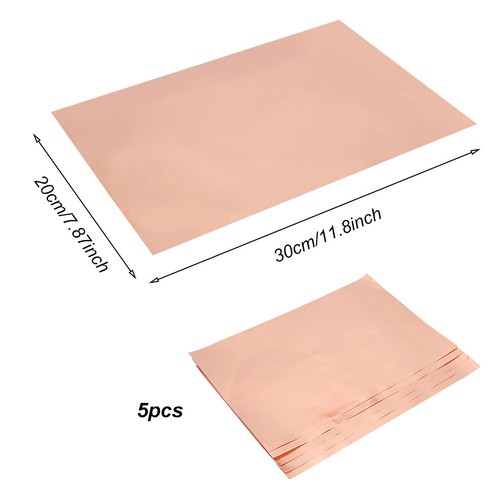 5pcs Guitar Copper Foil Tape EMI Shielding Conductive Adhesive Sheet Waterproof - Picture 2 of 12