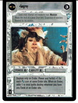STAR WARS CCG ENDOR RARE CARD LOGRAY ex