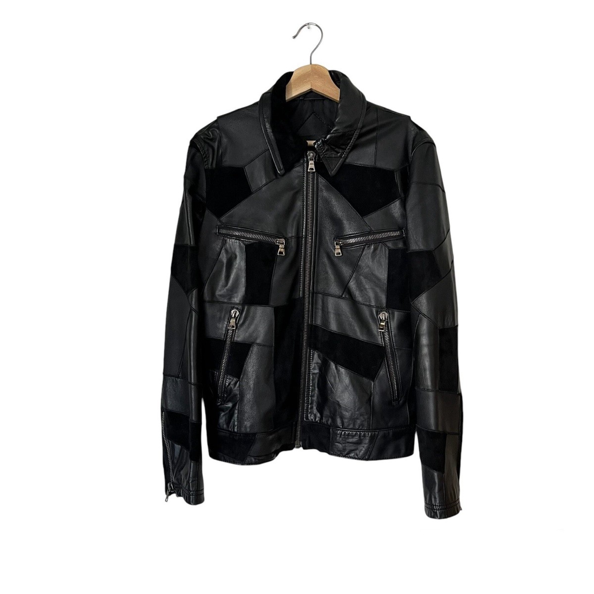 ジャケット・アウター luv maison japanese label leather jacket Japanese Label Patchwork Leather Jacket | eBay