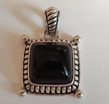 PREMIER DESIGN  LARGE  SQUARE SLIDE PENDANT WITH BLACK ONYX STONE ((C29))