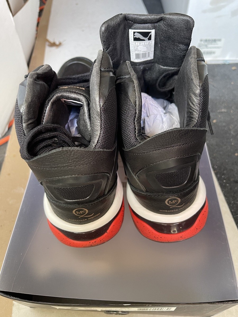 Size 8.5 - PUMA Alexander McQueen x Run Mid Black Red | eBay