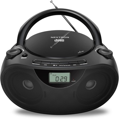 Dual Speaker Portable CD Player Boombox with User-Friendly Controls & Bluetooth