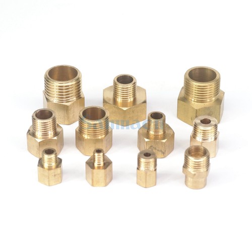 2pcs 1/8"-3/4" BSP M10-M27 Female to Male Brass Reducer Reducing Fitting Gauge