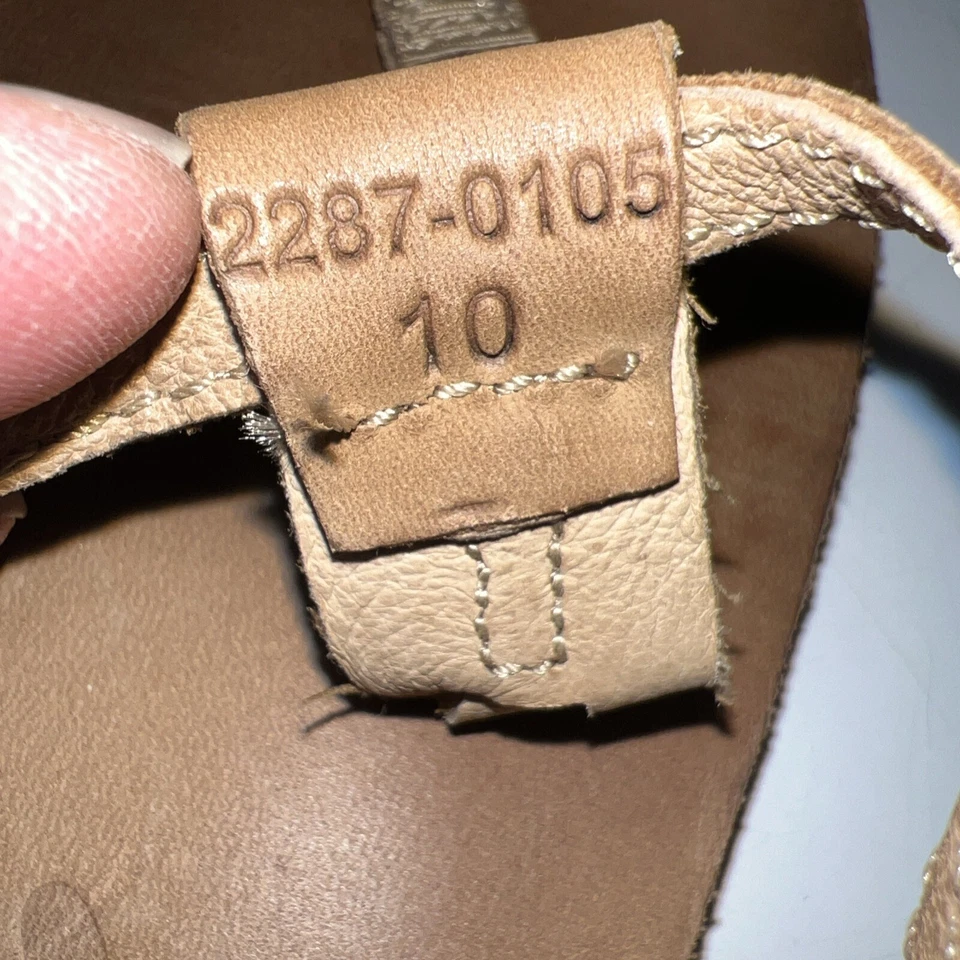 Sandalias para mujer Rainbow talla 10 T. correa bronceada coqueta cuero trenzado Foto 3 de 4