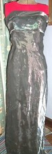 VTG 90s ZUM ZUM by NIKI LIVAS DARK SILVER SHIMMER STRAPLESS GOWN DRESS Sz7 PROM