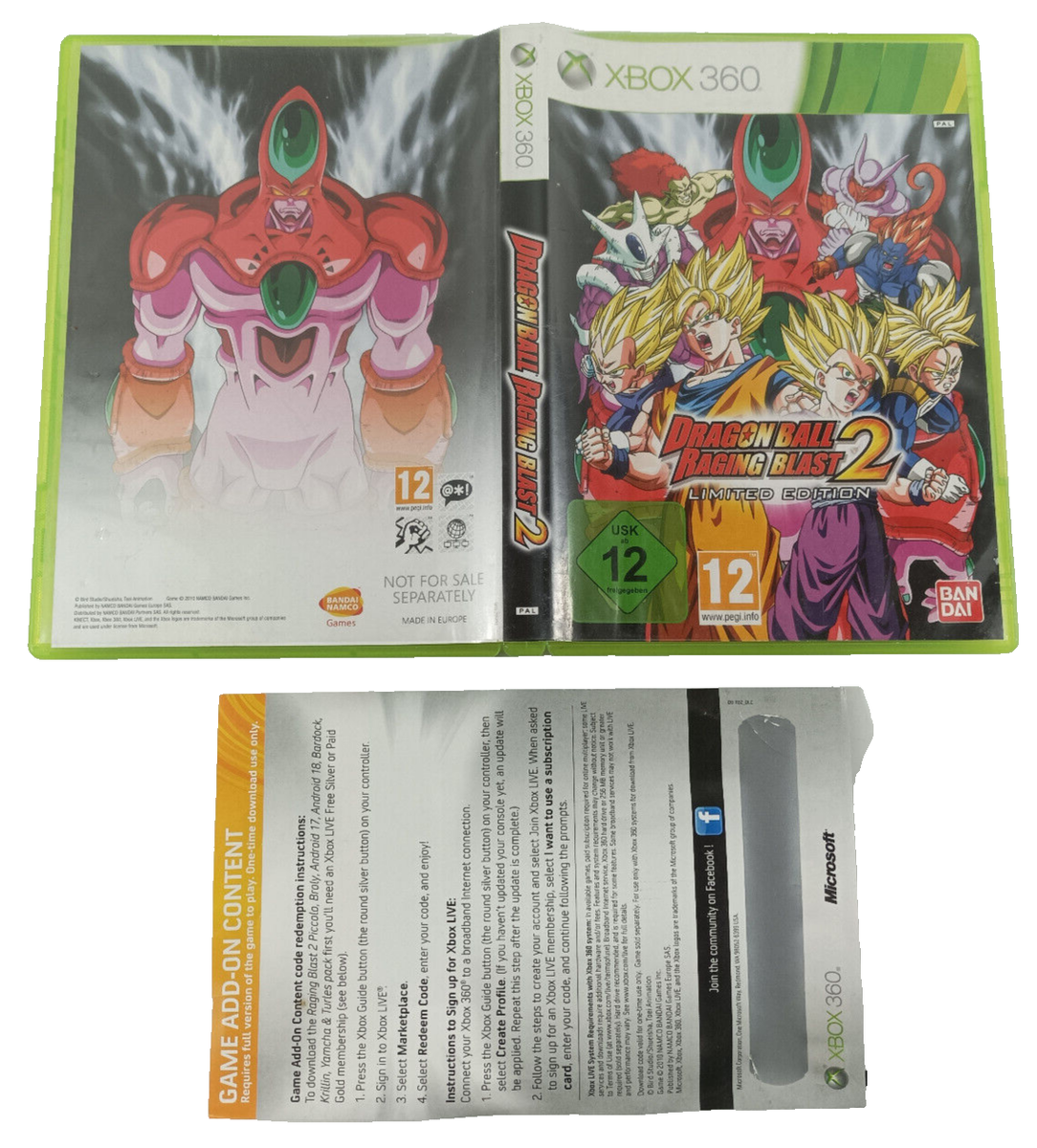 XBOX 360 Game Dragon Ball Raging Blast Limited Edition With Manual