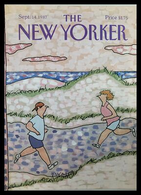 COVER ONLY The New Yorker September 14 1987 Jogging by Devera Ehrenberg No Label