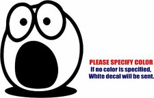 Shocked Funny Face Toilet Graphic Die Cut decal sticker Car Truck Boat Window 6"