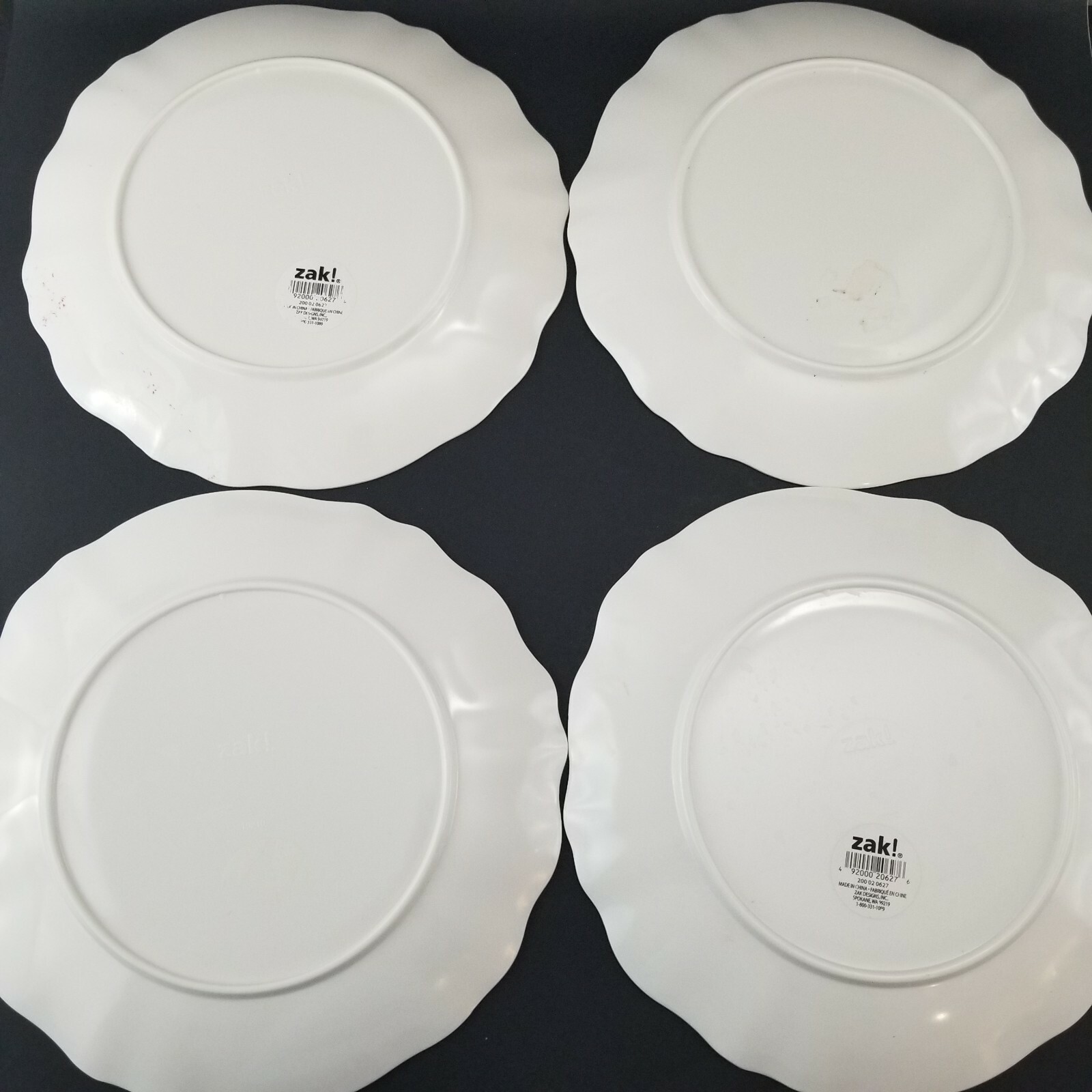 Set of 4 Zak! Sara Rose Melamine Dinner Plates 10"