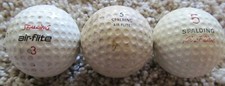 3 USED DIMPLE GOLF BALLS-DIFFERENT VERSIONS SPALDING AIR -FLITE 1950'S-1960'S