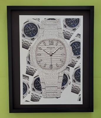 DEATH NYC Hand Signed LARGE Print Framed 16x20in COA WATCH PATEK PHILIPPE FL
