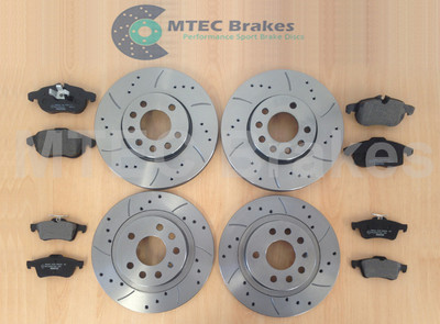 MTEC Brakes VECTRA C MK2 1.9 CDti Bremsscheiben vorne hinten gelocht & Beläge