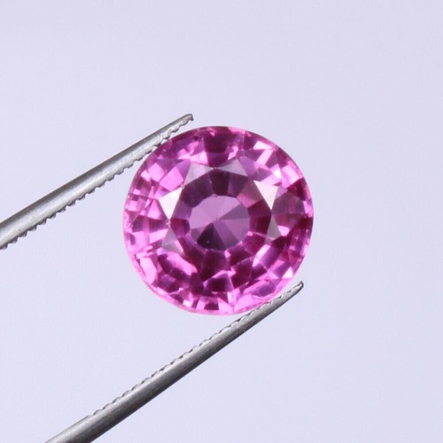 11 x 11 mm Piedra Suelta Natural Redonda Zafiro Rosa Caliente 7.55 Ct Calenta... - Imagen 4 de 7