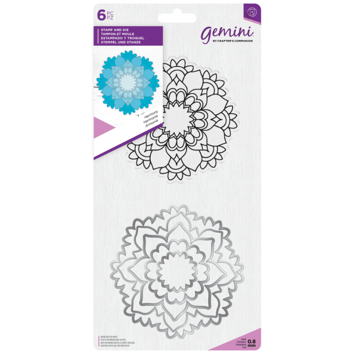 Crafters Companion Gemini Harmony Mandala Stamp And Die Set Birthday Card Making