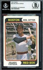 Orlando Cepeda Beckett BAS Vintage Signed 1974 Topps Autograph
