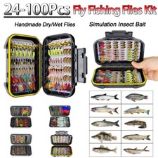 Kit mosche pesca a mosca 24-100 pezzi esche artificiali pesca a mosca fatte a mano esche
