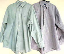 2 Polo Ralph Lauren 17 1/2 x 34 Button Up Yarmouth Oxford Cotton Men's Shirts