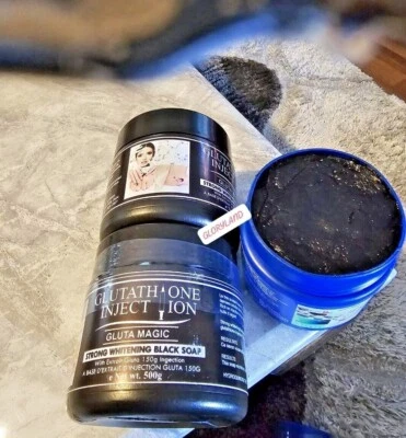 Glutathione Injection Gluta Magic Strong Whitening Black Soap 500g.