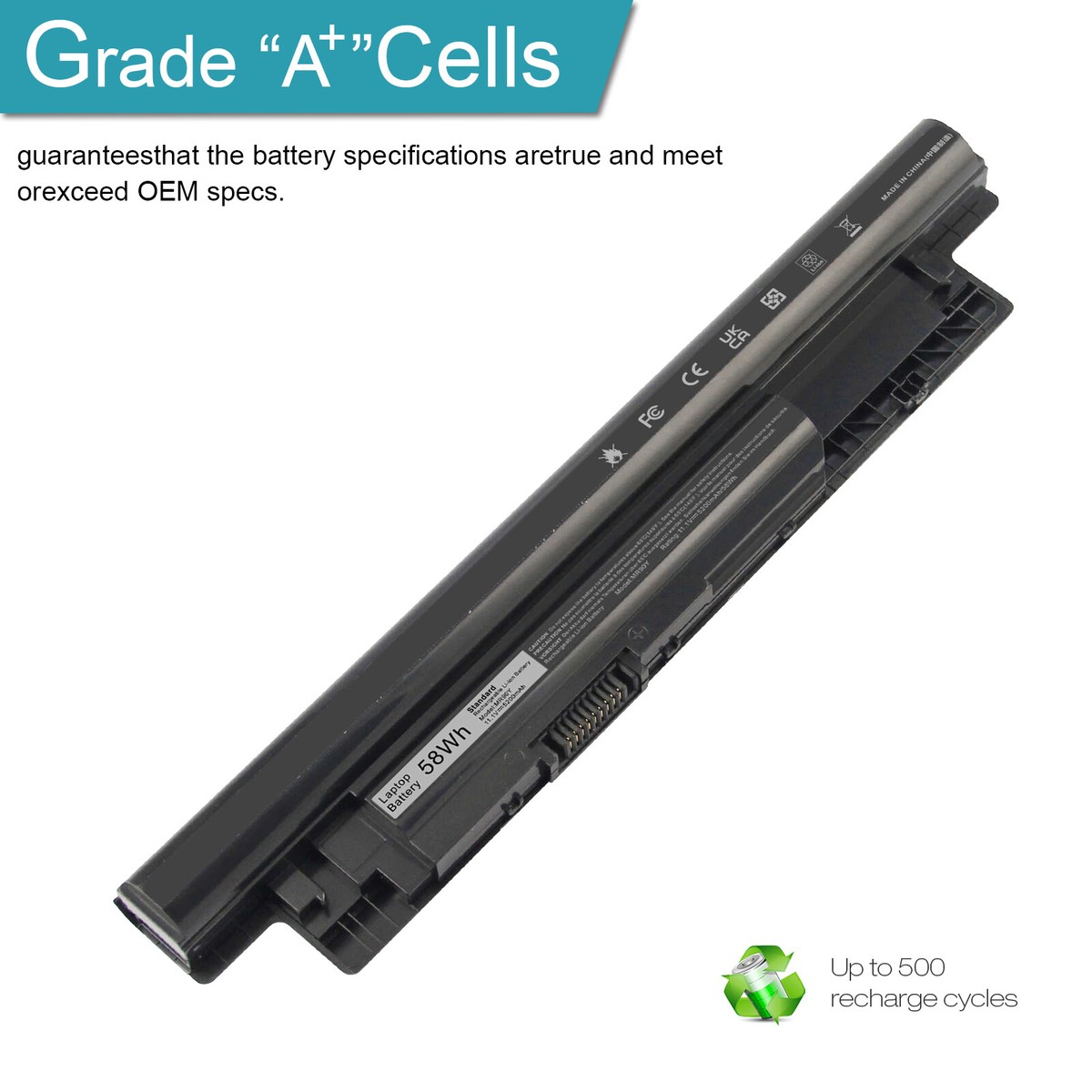 GHU Batteria XCMRD 40 Wh compatibile con Dell Inspiron 14-3421 5421 5437 15-3521 3531 3541 3543 3542 3537 5521 5537 17-3721 3737 5721 5737. 5748 Latitude 3540 3440 MR90Y 14.8V 2600mAh