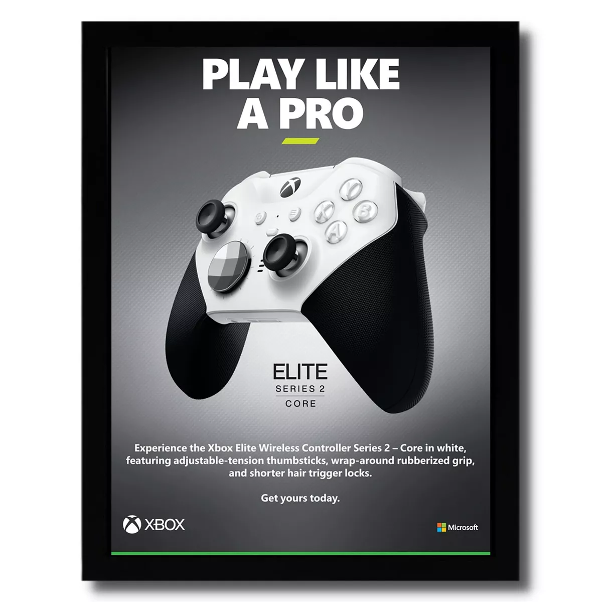 2022 Xbox Elite Series 2 Controller Core Framed Print Ad/Poster Video Game  Art