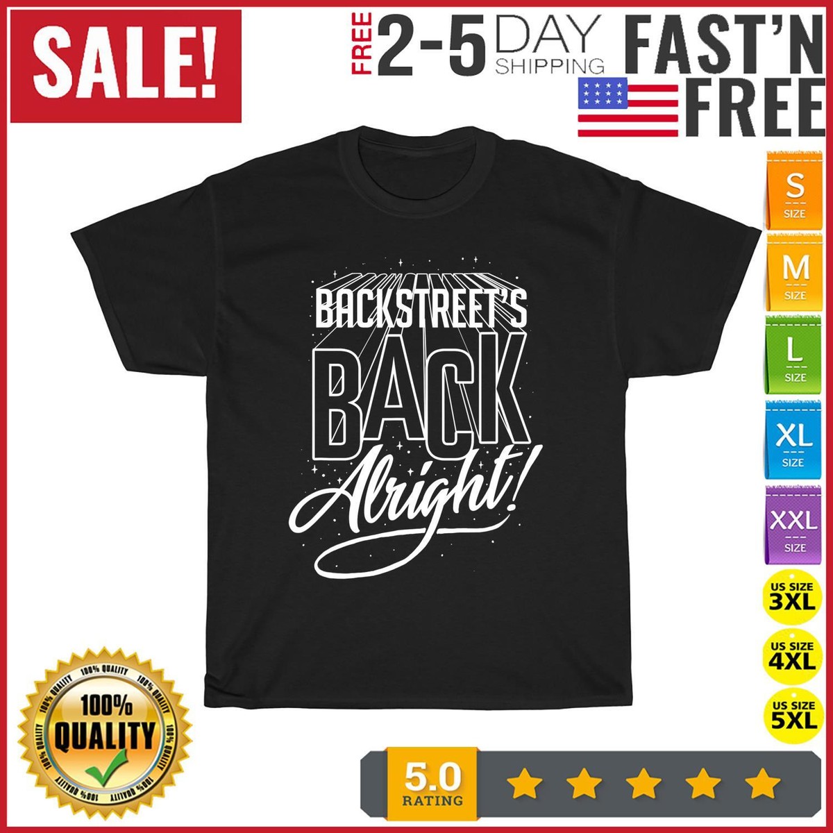 Backstreet Boys Lyric Sweatshirt - Official Merchandise Backstreets Back Alright