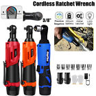 12V Electric Cordless Ratchet 3/8"Right Angle Wrench Impact Power Tool 2 Battery