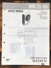Sony WM-35 WM-45 Radio Cassette Service Manual Original 