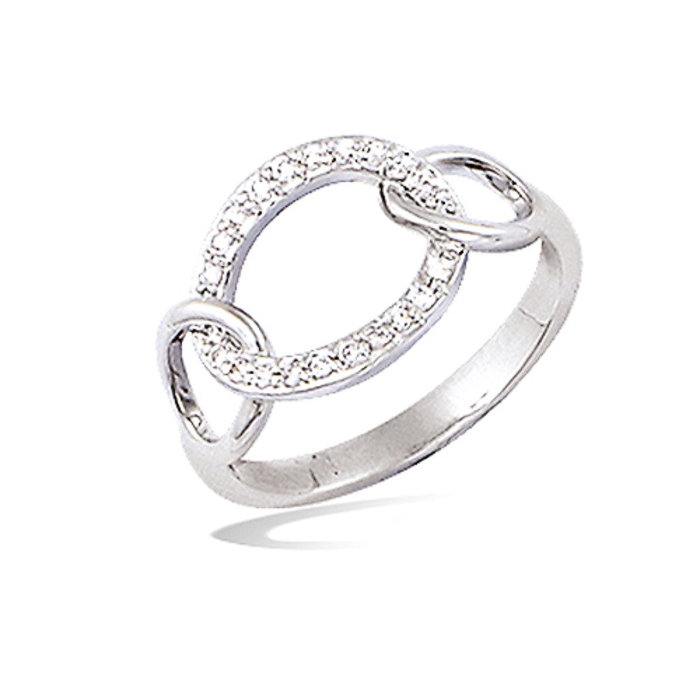Bague anneau évidé zirconium argent massif 925 taille 52, cadeau d'anniversaire
