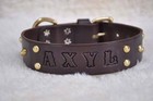 Leather Dog Custom Collar Personalized FREE  1 1/2" W  with NAME