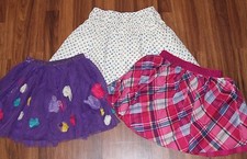 Girls - CHILDREN'S PLACE - 3 LOT Pink Purple Plaid Floral Tulle Skirt L 10 12