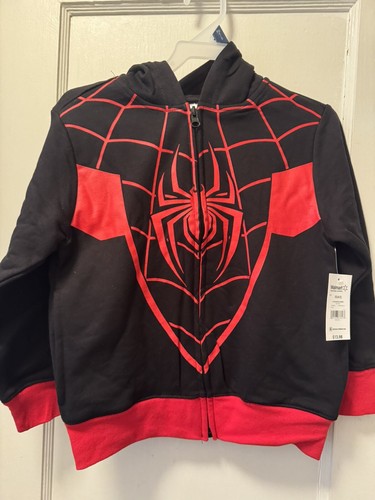 NWT Spider Man Hoodie Zippered Long Sleeve Child Cosplay Size Xs (4/5) - Picture 7 of 8