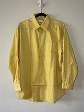 NWOT Harve Benard By Bernard Holtzman Yellow Button Front Shirt Size 16-16.5