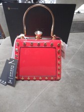 LA TERRE Red Patent Faux Leather Bag w/Detachable Crossbody Strap NWT