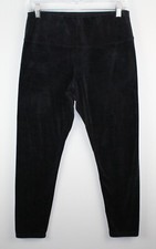TIME AND TRU Women's Black Hi-rise Velour Leggings Sz L 12-14 Elastic Waist