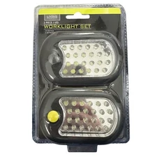 Living Solutions LED Worklight Set 2 Work Lights/Flashlight Black Battery Operat