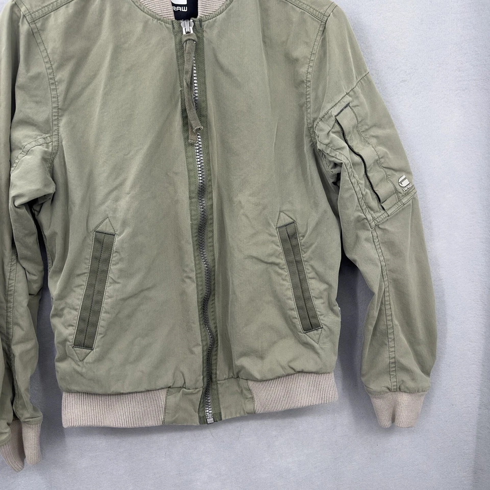 G-Star Raw Batt Cr Bomber Jacket Mens Small Green Zip Minimalist READ DET - Image 3 of 4