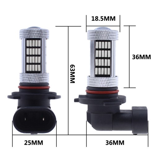 2Pcs Red H10 9145 9140 Car Truck Pickup Fog Lights Driving Lamp 92-SMD LED Bulbs - Picture 8 of 12