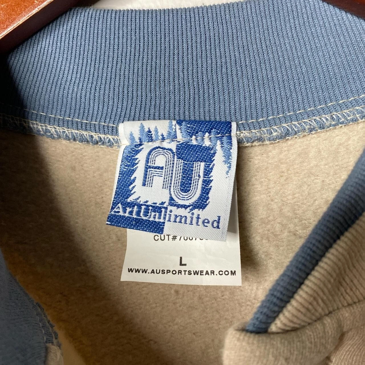 OFF WHITE Felpa nativa panna vintage anni 90 taglia grande 80% cotone 20% poliestere