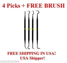 4 Piece Gun Rifle Pistol Cleaning PICKS NON-MARRING! NON-SCRATCHING! +FREE BRUSH