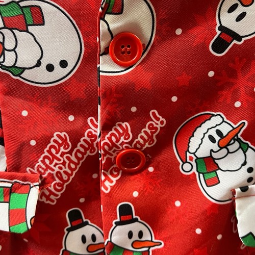 Suitmeister Sport Coat Happy Holidays Snowman All Over Print Christmas M 8-10Y - Picture 2 of 16