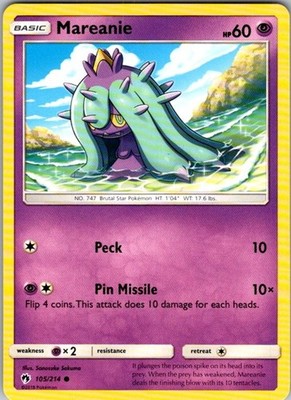 Pokemon SM - Lost Thunder Mareanie (105) 105/214 NM